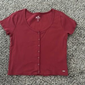 Hollister dark red with orange tones short sleeve